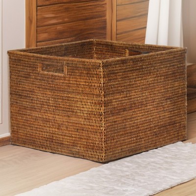 RD-0013-0089 -  MEDIUM SQUARE RATTAN STORAGE BOX DIRECT FROM FACTORY EXPORTER IN ASIA TO IMPORTERS