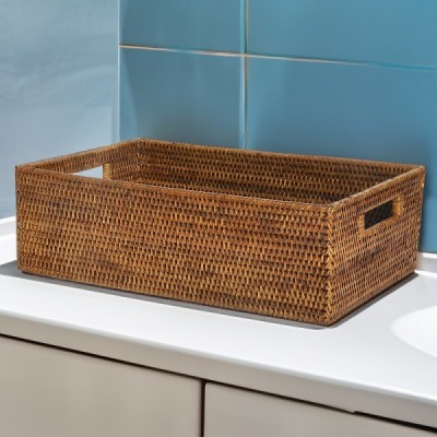 RD-0013-0095 -  MEDIUM LOW RATTAN STORAGE BASKET DIRECT FROM FACTORY EXPORTER IN ASIA TO IMPORTERS