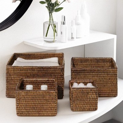 ST-14 - RATTAN SMALL OPEN SQUARE BASKET SET/4 DIRECT FROM FACTORY EXPORTER IN ASIA TO IMPORTERS ST-14 - RATTAN SMALL OPEN SQUARE BASKET SET/4 DIRECT FROM FACTORY EXPORTER IN ASIA TO IMPORTERS