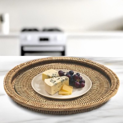 2018-001-112 - RATTAN ROUND TRAY (INSIDE GLASS) DIRECT FROM FACTORY EXPORTER IN ASIA TO IMPORTERS 2018-001-112 - RATTAN ROUND TRAY (INSIDE GLASS) DIRECT FROM FACTORY EXPORTER IN ASIA TO IMPORTERS