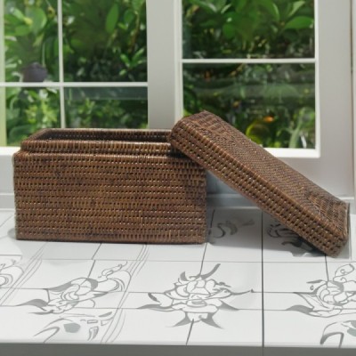 BOX-2 -  RATTAN RECTANGULAR SPA BOX WITH LID (LARGE) DIRECT FROM FACTORY EXPORTER IN ASIA TO IMPORTERS