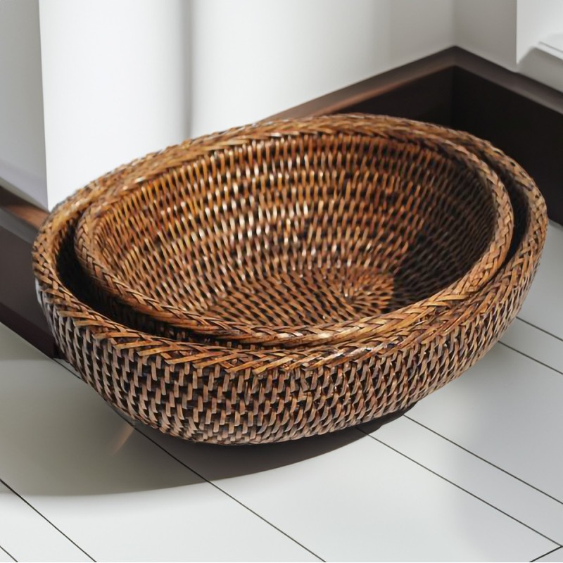 Kouboo La Joll Rattan Fruit Bowl Large Honey-Brown