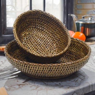 2023-06-2308 -  RATTAN TRIO PLEATED BREAD BASKET SMALL DIRECT FROM FACTORY EXPORTER IN ASIA TO IMPORTERS