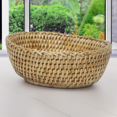 2023-07-2775 -  RATTAN OVAL TRAY WITH DECORATIVE RIM SMALL DIRECT FROM FACTORY EXPORTER IN ASIA TO IMPORTERS