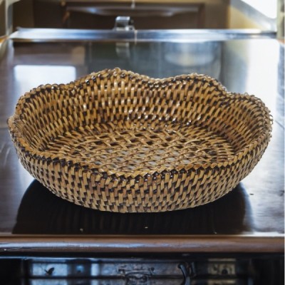 2023-07-2779 -  RATTAN SCALLOPED STACKING BOWLS SMALL DIRECT FROM FACTORY EXPORTER IN ASIA TO IMPORTERS