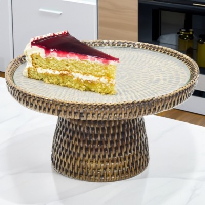 2023-06-2345 -  RATTAN CAKE STAND LARGE DIRECT FROM FACTORY EXPORTER IN ASIA TO IMPORTERS