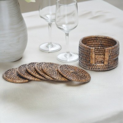 2024-06-3435 -  SET OF 6 RATTAN COASTERS DIRECT FROM FACTORY EXPORTER IN ASIA TO IMPORTERS