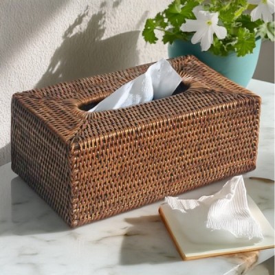 2014-001-0409 -  RATTAN RECTANGULAR TISSUE BOX COVER DIRECT FROM FACTORY EXPORTER IN ASIA TO IMPORTERS