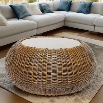 2023-01-2136 -  RATTAN CORE ROUND TABLE LARGE DIRECT FROM FACTORY EXPORTER IN ASIA TO IMPORTERS