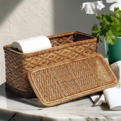 FULL-MANDALAY-12 -  RATTAN LIDDED TOTE WITH LID DIRECT FROM FACTORY EXPORTER IN ASIA TO IMPORTERS