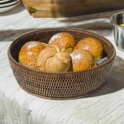 BREAD-29 -  RATTAN ROUND BREAD HOLDER (LARGE) DIRECT FROM FACTORY EXPORTER IN ASIA TO IMPORTERS