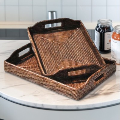 2014-011-0834 - RATTAN MORNING BREAKFAST TRAYS. SET OF 2 TRAYS DIRECT FROM FACTORY EXPORTER IN ASIA TO IMPORTERS 2014-011-0834 - RATTAN MORNING BREAKFAST TRAYS. SET OF 2 TRAYS DIRECT FROM FACTORY EXPORTER IN ASIA TO IMPORTERS