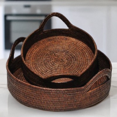 2014-011-0848 - RATTAN 2 PIECE SET OF ROUND TRAYS WITH EAR HANDLES DIRECT FROM FACTORY EXPORTER IN ASIA TO IMPORTERS 2014-011-0848 - RATTAN 2 PIECE SET OF ROUND TRAYS WITH EAR HANDLES DIRECT FROM FACTORY EXPORTER IN ASIA TO IMPORTERS
