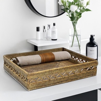 2018-009-606 - CRISS CROSS OPEN WEAVE RATTAN TRAY WITH EMBROIDERY WEAVE BASE DIRECT FROM FACTORY EXPORTER IN ASIA TO IMPORTERS 2018-009-606 - CRISS CROSS OPEN WEAVE RATTAN TRAY WITH EMBROIDERY WEAVE BASE DIRECT FROM FACTORY EXPORTER IN ASIA TO IMPORTERS