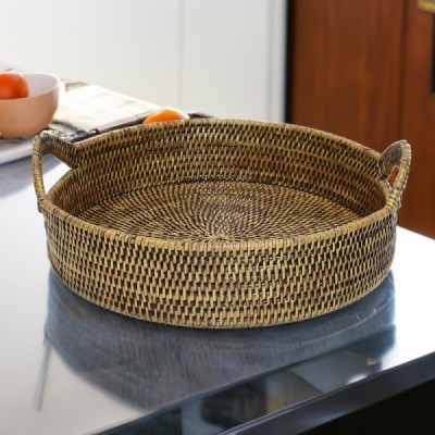 2023-07-2751 -  RATTAN DEEP ROUND DRINKS TRAY DIRECT FROM FACTORY EXPORTER IN ASIA TO IMPORTERS