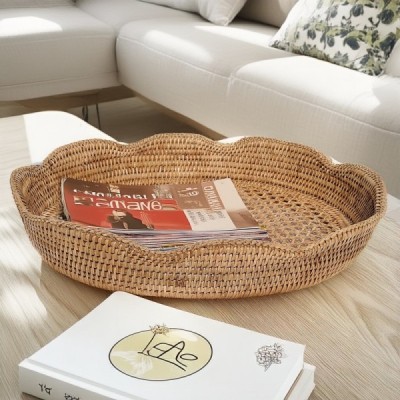 2019-001-1009 -  RATTAN FLOWER TRAY DIRECT FROM FACTORY EXPORTER IN ASIA TO IMPORTERS