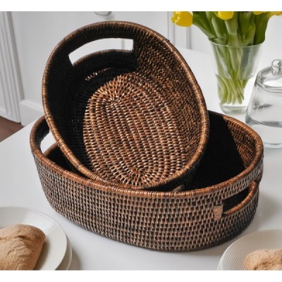 2019-001-1039 -  RATTAN OVAL TRAYS SET OF 2 DIRECT FROM FACTORY EXPORTER IN ASIA TO IMPORTERS