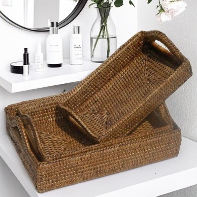 TR-29 - RATTAN 3 SMALL NESTED TRAYS DIRECT FROM FACTORY EXPORTER IN ASIA TO IMPORTERS TR-29 - RATTAN 3 SMALL NESTED TRAYS DIRECT FROM FACTORY EXPORTER IN ASIA TO IMPORTERS
