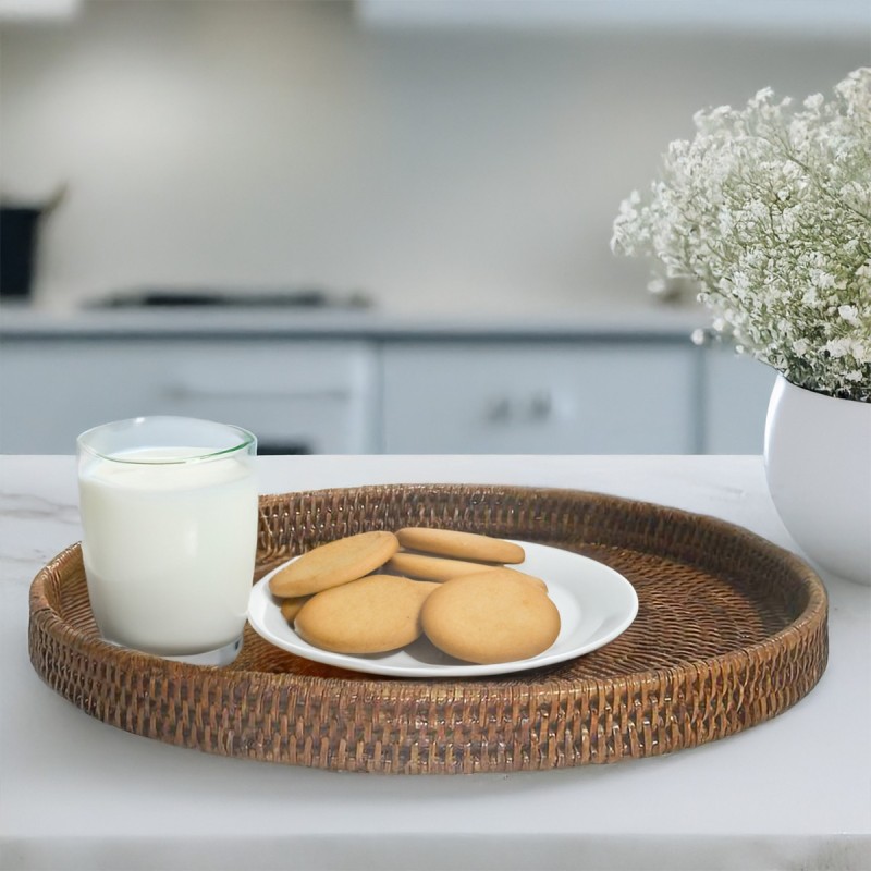 RATTAN ISLAND OVAL SET OF 3 STACKING SERVING TRAYS DIRECT FROM ASIA