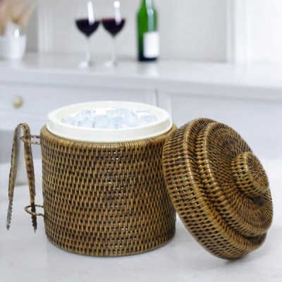 2023-09-2856 - RATTAN TRADITIONAL ICE BUCKET WITH INNER AND ICE TONGS DIRECT FROM FACTORY EXPORTER IN ASIA TO IMPORTERS 2023-09-2856 - RATTAN TRADITIONAL ICE BUCKET WITH INNER AND ICE TONGS DIRECT FROM FACTORY EXPORTER IN ASIA TO IMPORTERS
