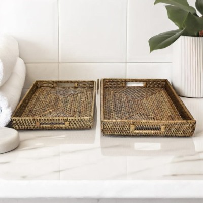 2024-06-3459 -  SET OF 2 BROWN DRINKS TRAYS DIRECT FROM FACTORY EXPORTER IN ASIA TO IMPORTERS