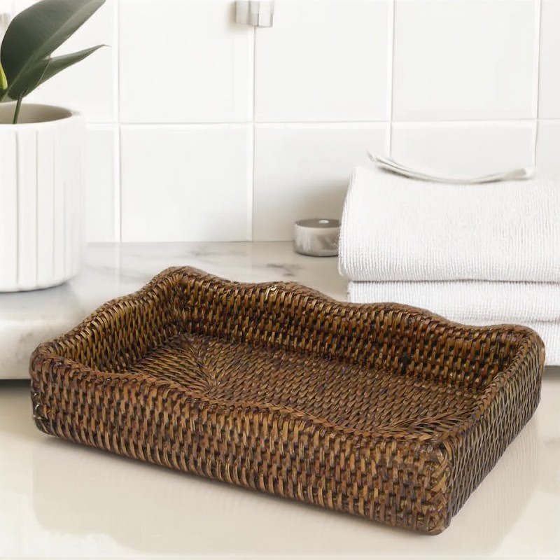 Rattan Small Cylinder Bathroom Bin/ Rattan Toilet Roll Holder -  in  2023