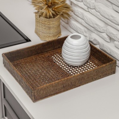 TR-92 -  RATTAN TWO SEASON  RECTANGULAR TRAY DIRECT FROM FACTORY EXPORTER IN ASIA TO IMPORTERS