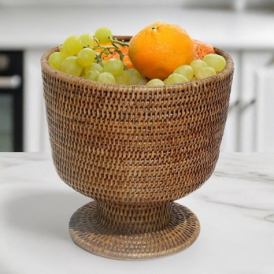 BO-18 - RATTAN TALL FLOWER BOWL WITH STAND DIRECT FROM FACTORY EXPORTER IN ASIA TO IMPORTERS BO-18 - RATTAN TALL FLOWER BOWL WITH STAND DIRECT FROM FACTORY EXPORTER IN ASIA TO IMPORTERS