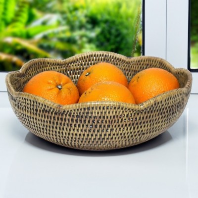 2023-07-2754 -  RATTAN SCALLOPED FRUIT BOWL DIRECT FROM FACTORY EXPORTER IN ASIA TO IMPORTERS