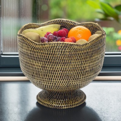 2023-07-2763 -  RATTAN TALL SCALLOPED FRUIT BOWL DIRECT FROM FACTORY EXPORTER IN ASIA TO IMPORTERS