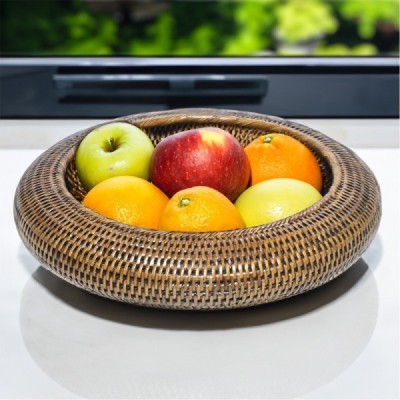 2023-11-2923 -  RATTAN NEW ROUND FRUIT BOWL  (MEDIUM) DIRECT FROM FACTORY EXPORTER IN ASIA TO IMPORTERS