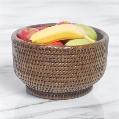 2024-06-3531 -  BROWN RATTAN FRUIT BOWL DIRECT FROM FACTORY EXPORTER IN ASIA TO IMPORTERS