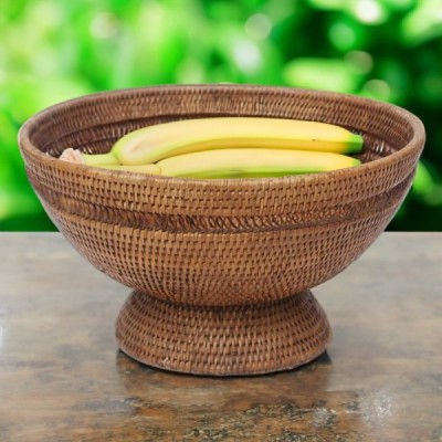 BO-64 -  RATTAN OFFERING BOWL WITH RIM DIRECT FROM FACTORY EXPORTER IN ASIA TO IMPORTERS