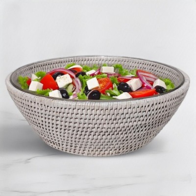 2018-010-806 -  WHITE RATTAN ICE CREAM BOWL DIRECT FROM FACTORY EXPORTER IN ASIA TO IMPORTERS