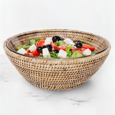 2018-010-807 -  RATTAN HONEY SALAD BOWL DIRECT FROM FACTORY EXPORTER IN ASIA TO IMPORTERS