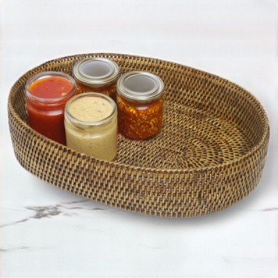 2023-01-2138 -  RATTAN OVAL PYREX BOWL ( LARGE ) DIRECT FROM FACTORY EXPORTER IN ASIA TO IMPORTERS