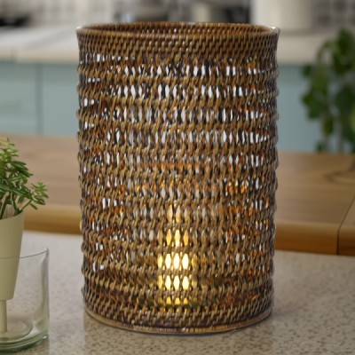 2023-09-2850 -  LARGE CANDLE HOLDER IN CASTLE WEAVE DIRECT FROM FACTORY EXPORTER IN ASIA TO IMPORTERS