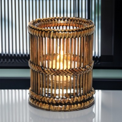 2023-11-2936 -  CANDLE HOLDER IN RAIN WEAVE DIRECT FROM FACTORY EXPORTER IN ASIA TO IMPORTERS