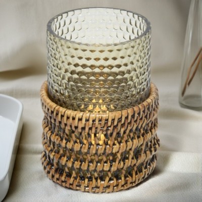 2024-04-3290 - MEDIUM CASTLE WOVEN LED CANDLE HOLDER WITH GLASS RESIN INSERT DIRECT FROM FACTORY EXPORTER IN ASIA TO IMPORTERS 2024-04-3290 - MEDIUM CASTLE WOVEN LED CANDLE HOLDER WITH GLASS RESIN INSERT DIRECT FROM FACTORY EXPORTER IN ASIA TO IMPORTERS