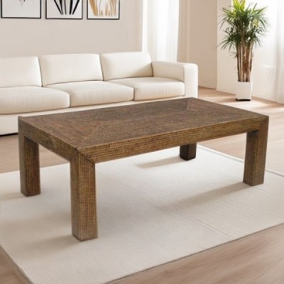 TAB-61 -  RATTAN CONSOLE RECTANGULAR COFFEE TABLE W/O SHELF DIRECT FROM FACTORY EXPORTER IN ASIA TO IMPORTERS