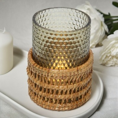 2024-04-3227 -  LARGE CASTLE WOVEN LED CANDLE HOLDER DIRECT FROM FACTORY EXPORTER IN ASIA TO IMPORTERS