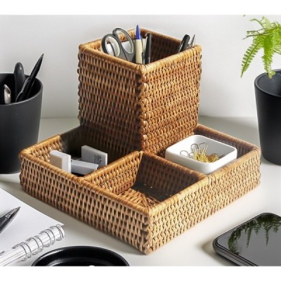 2013-012-0061 -  RATTAN CORNER DESK ACCESSORY TRAY DIRECT FROM FACTORY EXPORTER IN ASIA TO IMPORTERS