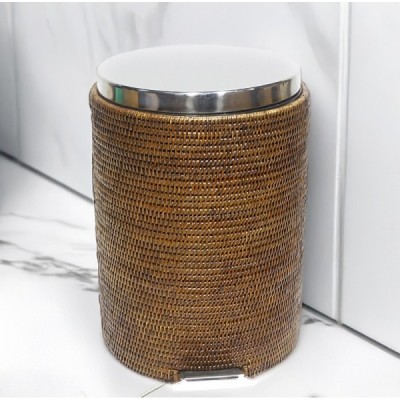 2023-01-1950 - TALL ROUND PEDAL BIN WITH RATTAN COVER DIRECT FROM FACTORY EXPORTER IN ASIA TO IMPORTERS 2023-01-1950 - TALL ROUND PEDAL BIN WITH RATTAN COVER DIRECT FROM FACTORY EXPORTER IN ASIA TO IMPORTERS