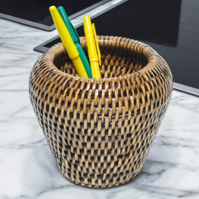 2024-01-3097 -  NATURAL RATTAN PEN POT DIRECT FROM FACTORY EXPORTER IN ASIA TO IMPORTERS