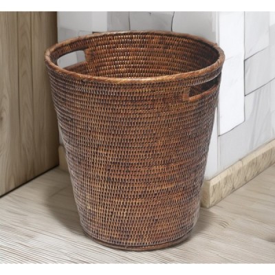 2023-01-2051 -  RATTAN AJ WASTE BASKET WITH HANDLES DIRECT FROM FACTORY EXPORTER IN ASIA TO IMPORTERS