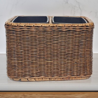 2023-01-2052 -  RATTAN DOUBLE CORE WASTE BASKET DIRECT FROM FACTORY EXPORTER IN ASIA TO IMPORTERS