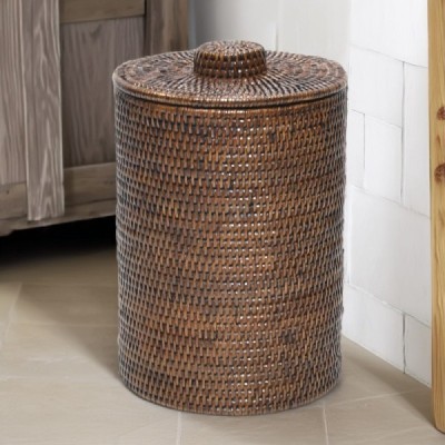 2023-10-2888 -  RATTAN WRITING DESK WASTE BIN WITH LID DIRECT FROM FACTORY EXPORTER IN ASIA TO IMPORTERS