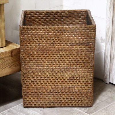 RD-0013-0114 -  RATTAN SQUARE WASTE BIN  DIRECT FROM FACTORY EXPORTER IN ASIA TO IMPORTERS