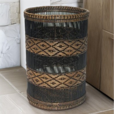 WA-42 -  RATTAN MANDALAY WASTE BASKET DIRECT FROM FACTORY EXPORTER IN ASIA TO IMPORTERS