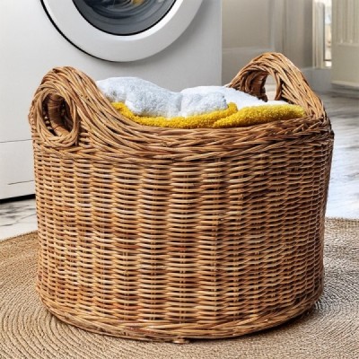 DOUBLE-011 - TWO TIME WICKER WOVEN ROUND STORAGE BASKET DIRECT FROM FACTORY EXPORTER IN ASIA TO IMPORTERS DOUBLE-011 - TWO TIME WICKER WOVEN ROUND STORAGE BASKET DIRECT FROM FACTORY EXPORTER IN ASIA TO IMPORTERS